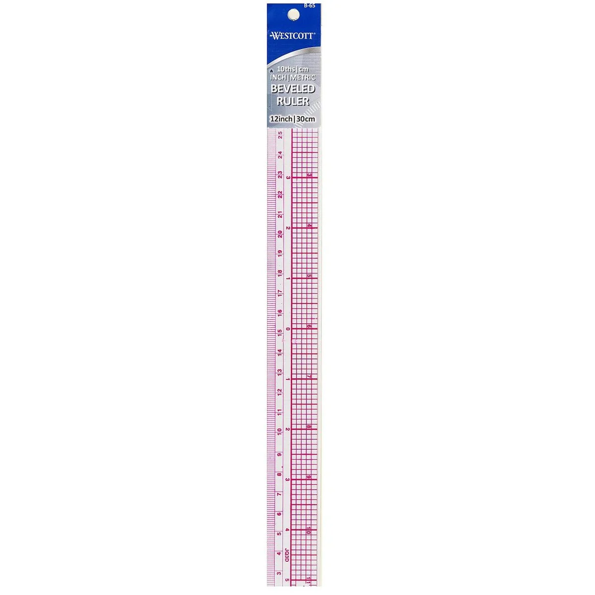 Westcott 10ths/Metric Beveled Ruler, 12-Inch/30cm (B-65) - Image 3