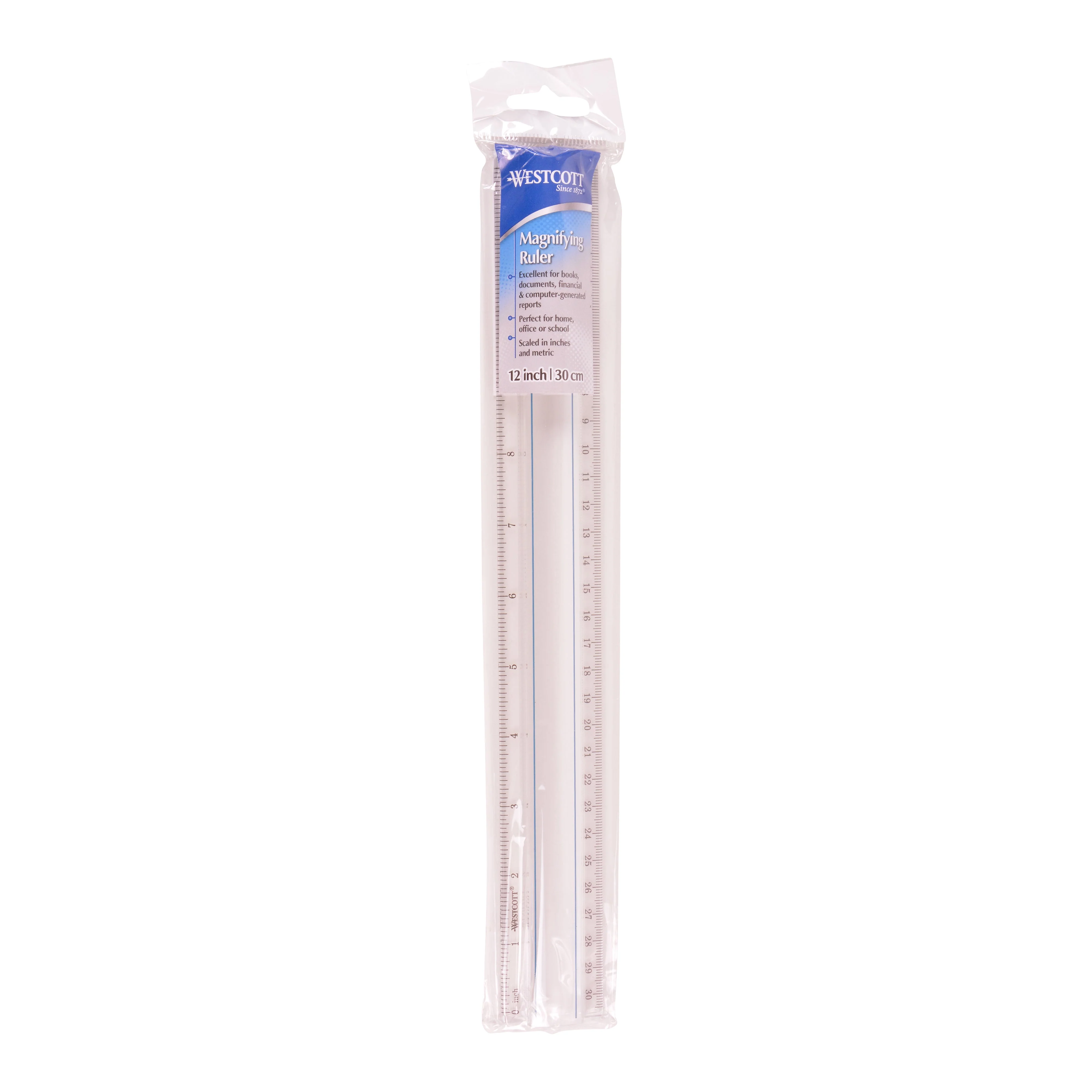 Westcott 12-Inch Data Processing Magnifying Ruler, Clear (15571) - Image 2