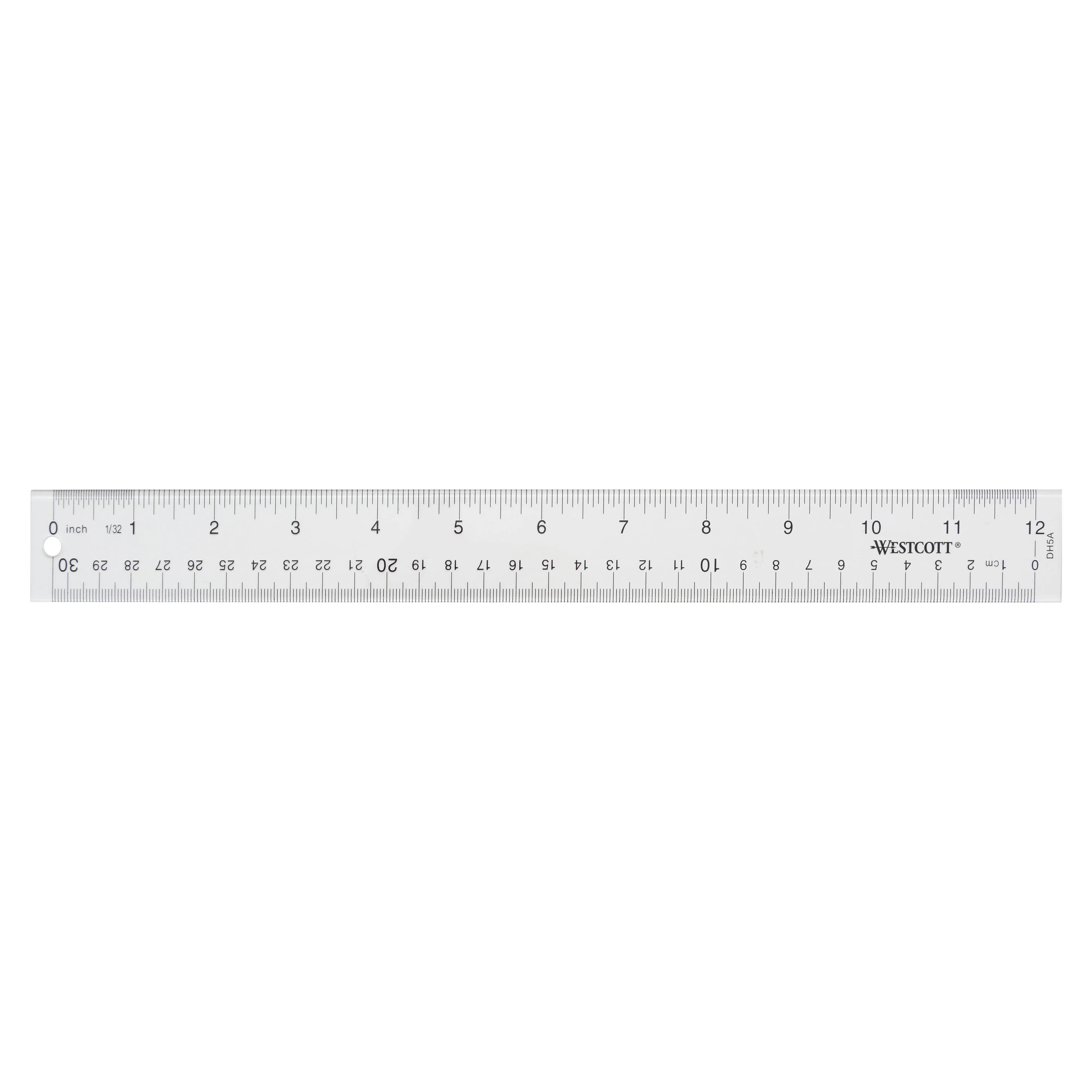 Westcott 12" Transparent Acrylic Ruler, Clear (10562)