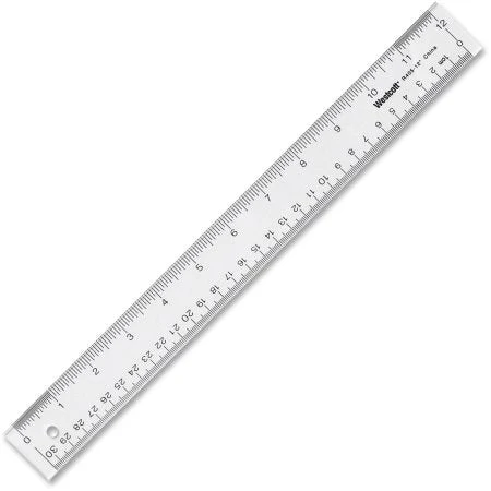 Westcott 12" Transparent Acrylic Ruler, Clear (10562) - Image 8