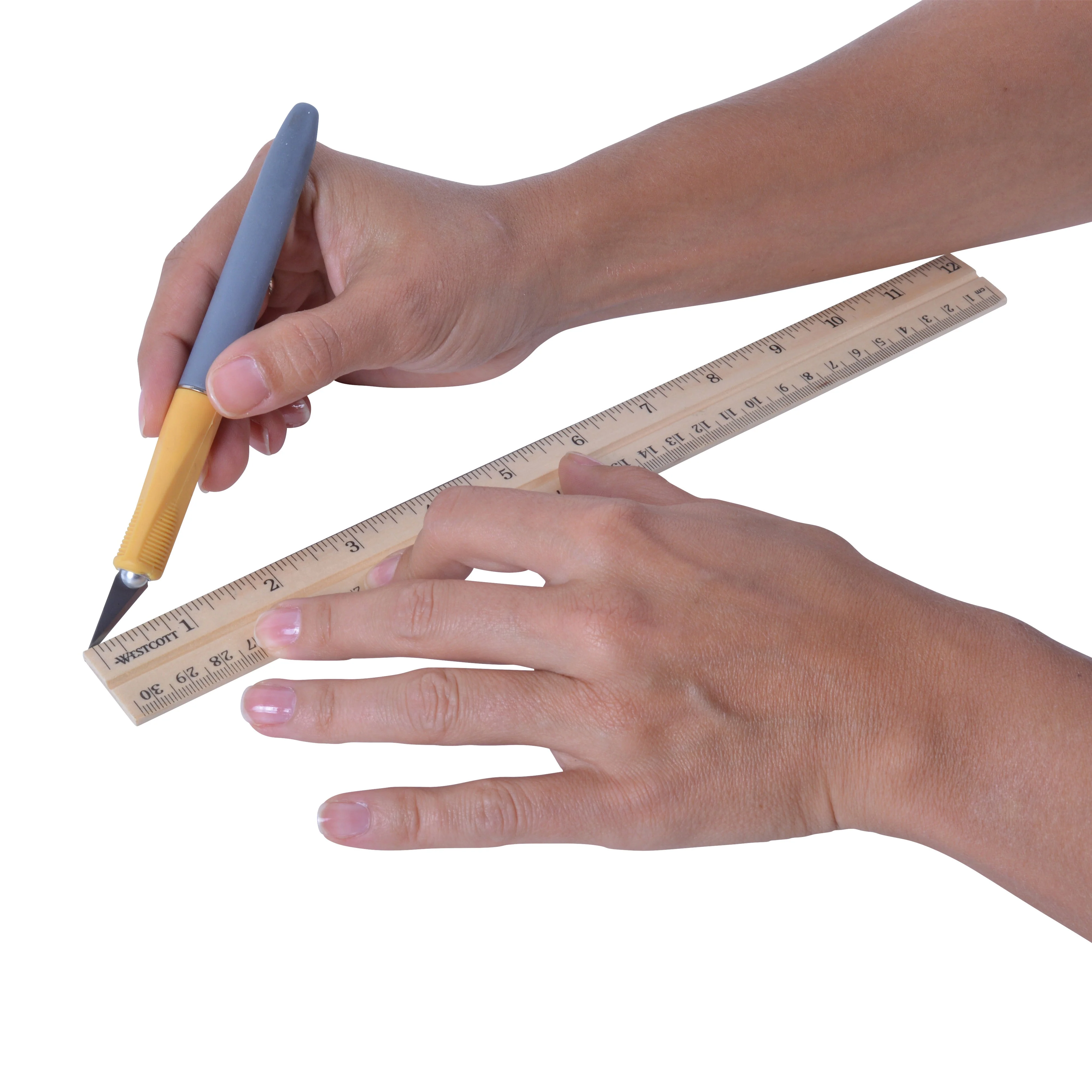 Westcott 12" Wood Ruler Measuring Metric and 1/16" Scale With Single Metal Edge (10377) - Image 5