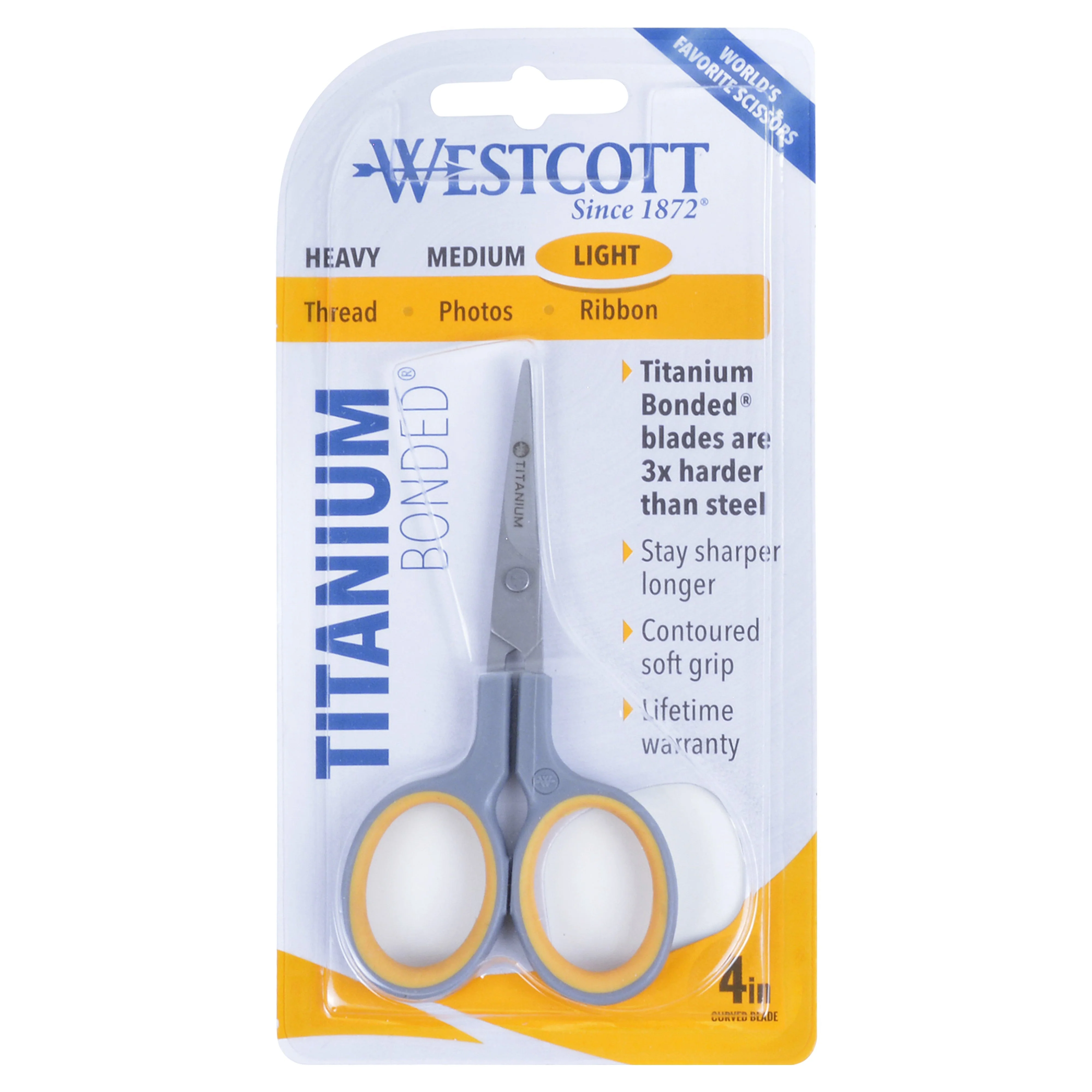 Westcott 4" Soft Handle Titanium Bonded Curved Embroidery Scissors (13865) - Image 4