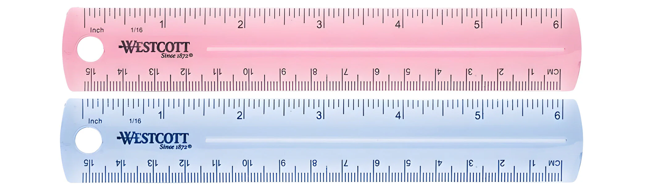 Westcott 6" Plastic Ruler, Assorted Colors (2 pack) (00414) - Image 2