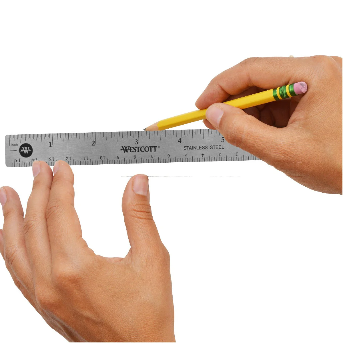 Westcott Stainless Steel 6" Office Ruler With Non Slip Cork Base (10414) - Image 8
