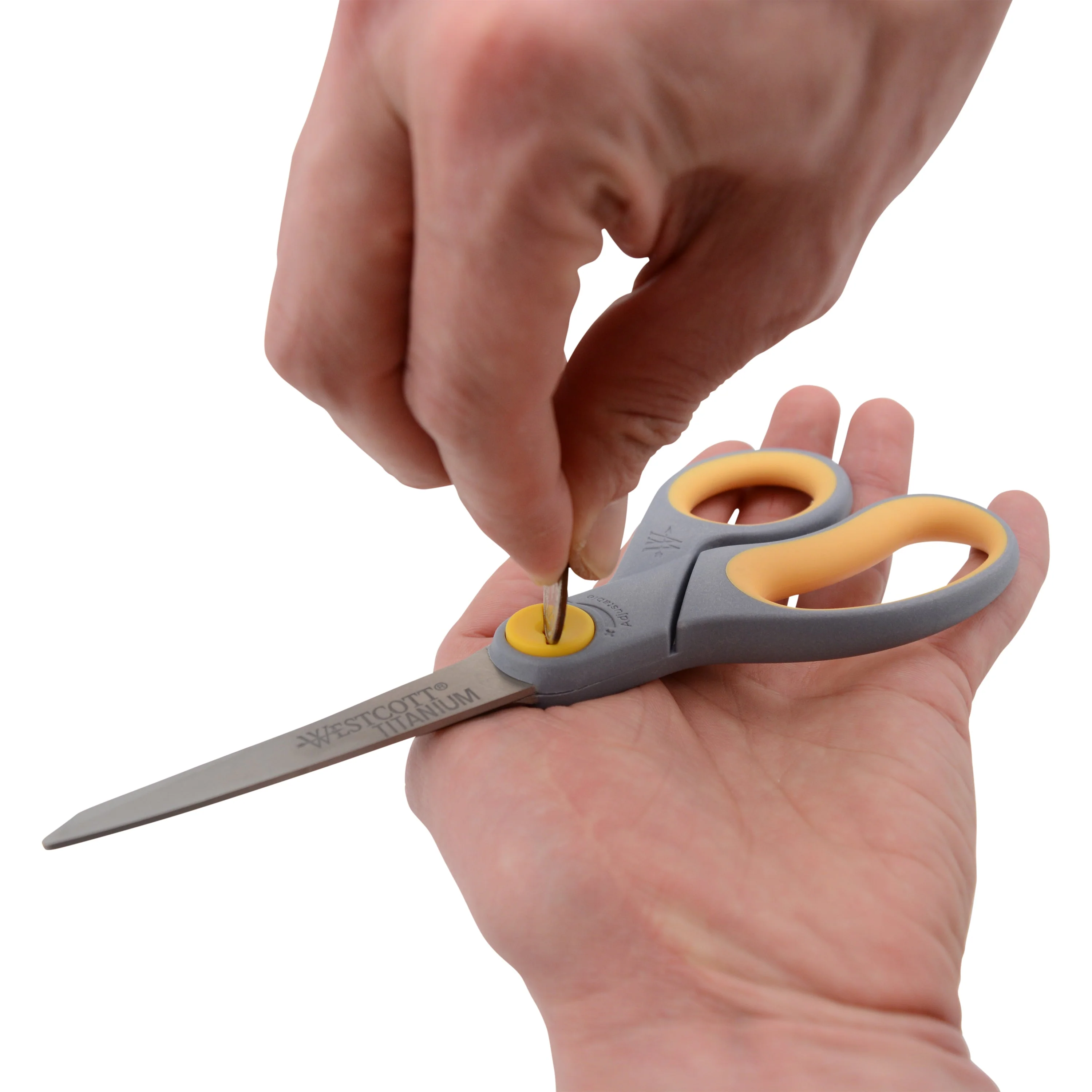 Westcott 8" Straight Soft Handle Titanium Bonded Glide Scissors, Grey/Yellow (13529) - Image 2