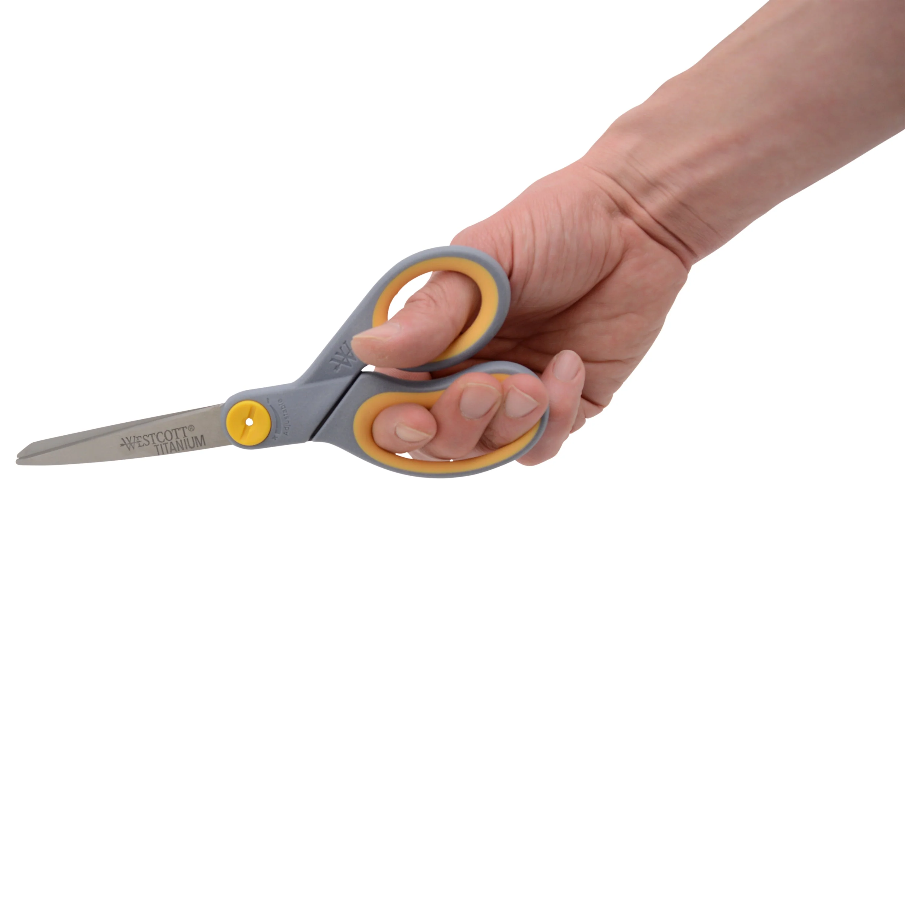 Westcott 8" Straight Soft Handle Titanium Bonded Glide Scissors, Grey/Yellow (13529) - Image 6