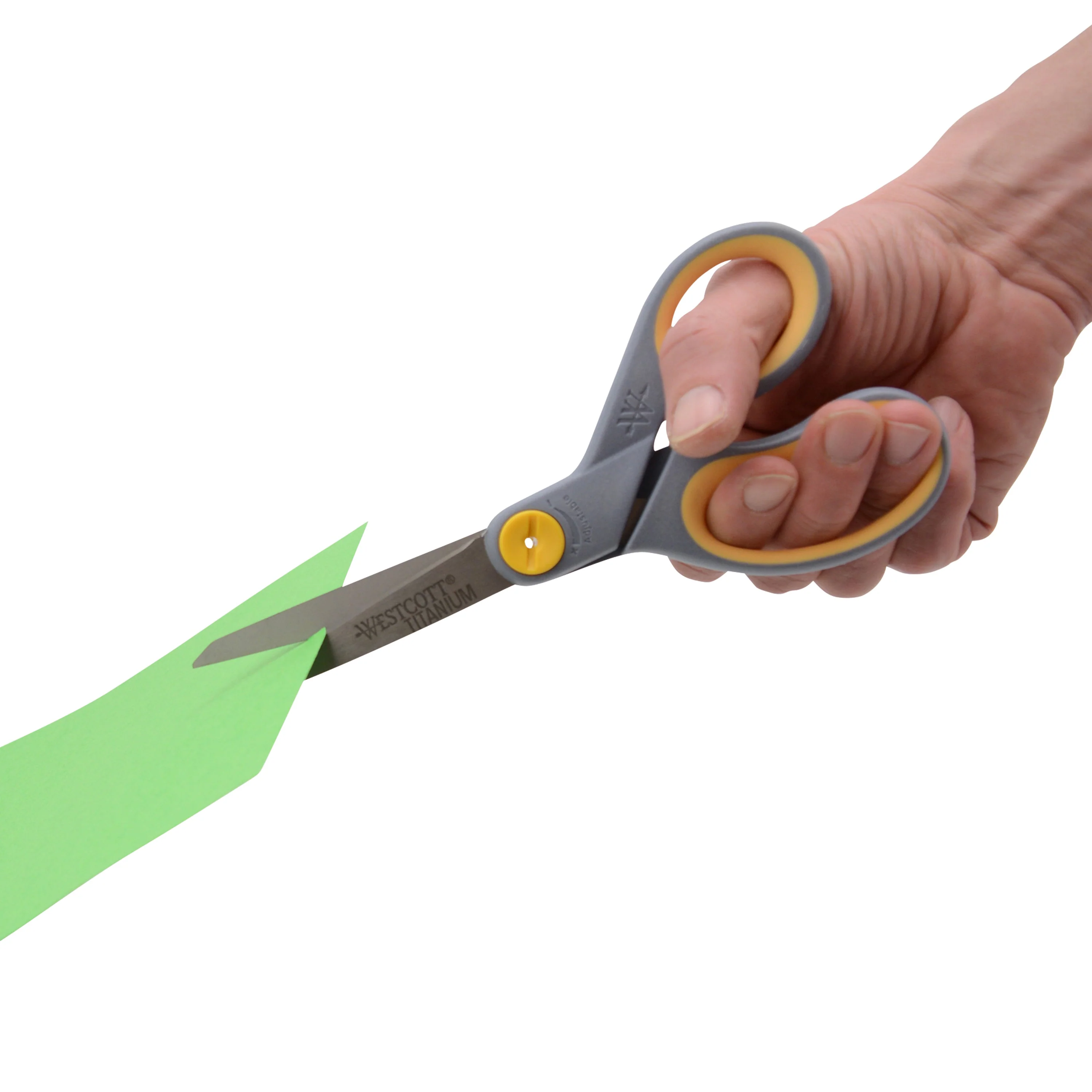Westcott 8" Straight Soft Handle Titanium Bonded Glide Scissors, Grey/Yellow (13529) - Image 8