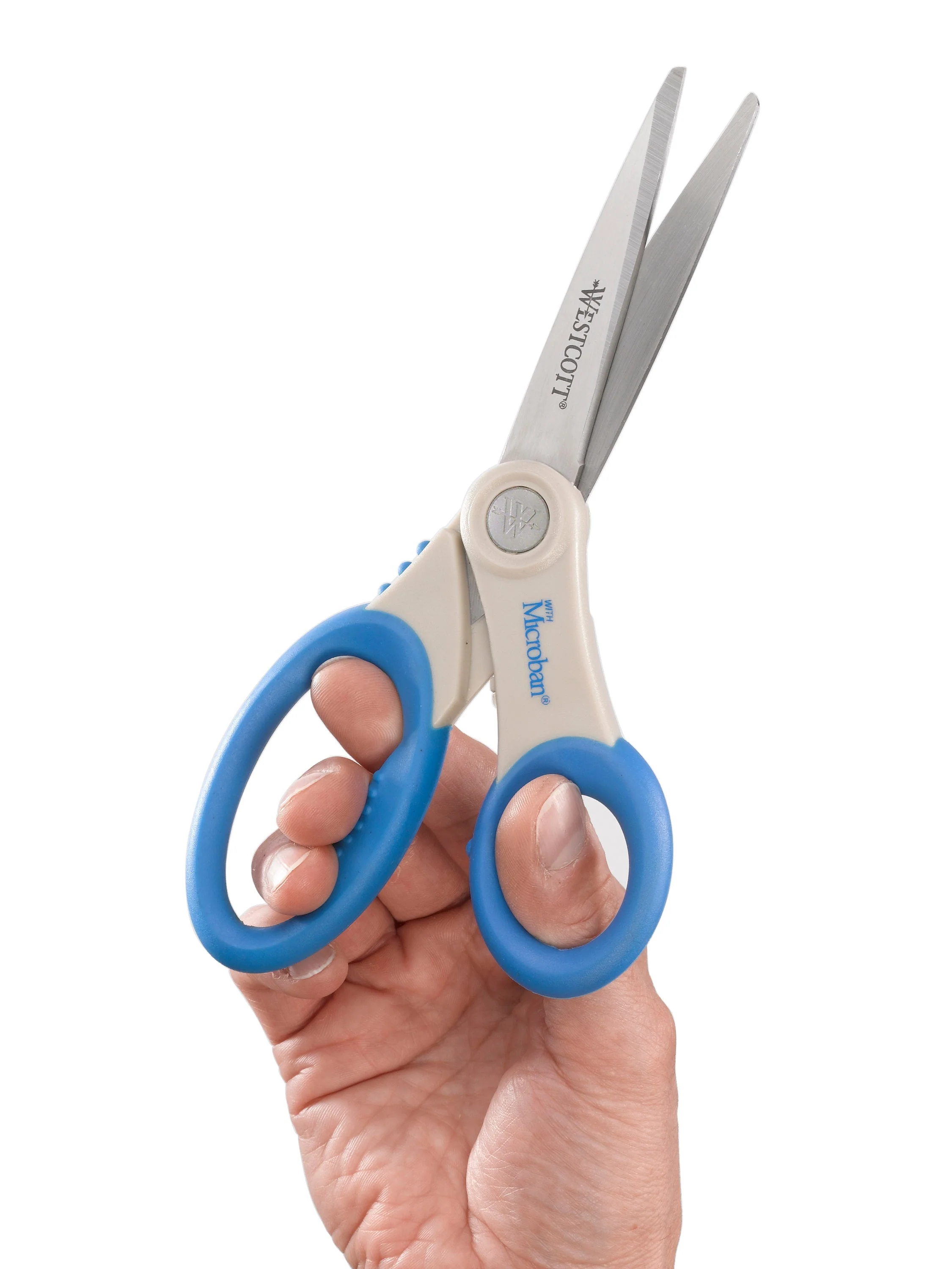 Westcott 8" Soft Handle Anti-microbial Straight Scissors, Blue (14643) - Image 4