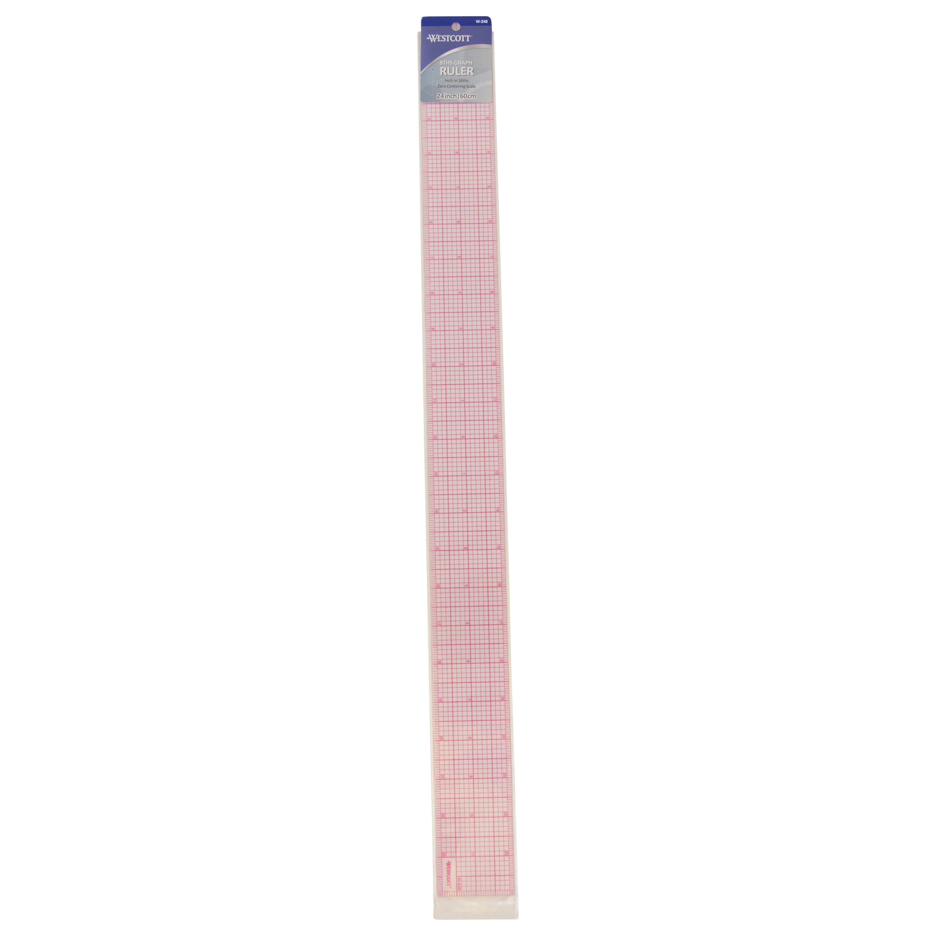 Westcott 8ths Graph Ruler, 2 x 24", Transparent (W-248) - Image 2