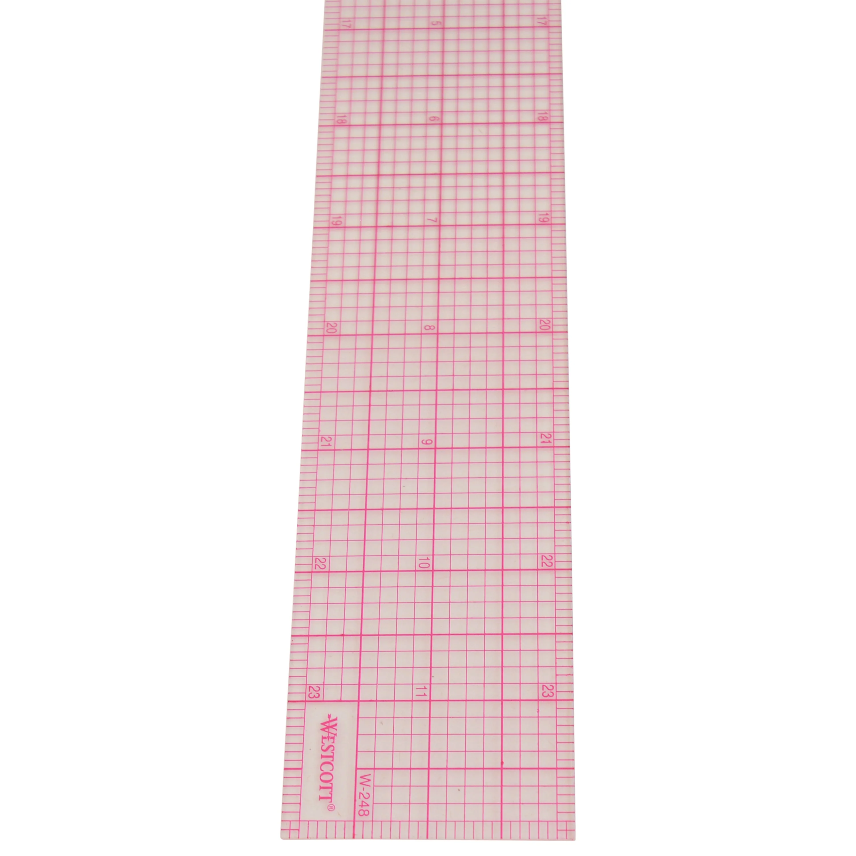Westcott 8ths Graph Ruler, 2 x 24", Transparent (W-248) - Image 6