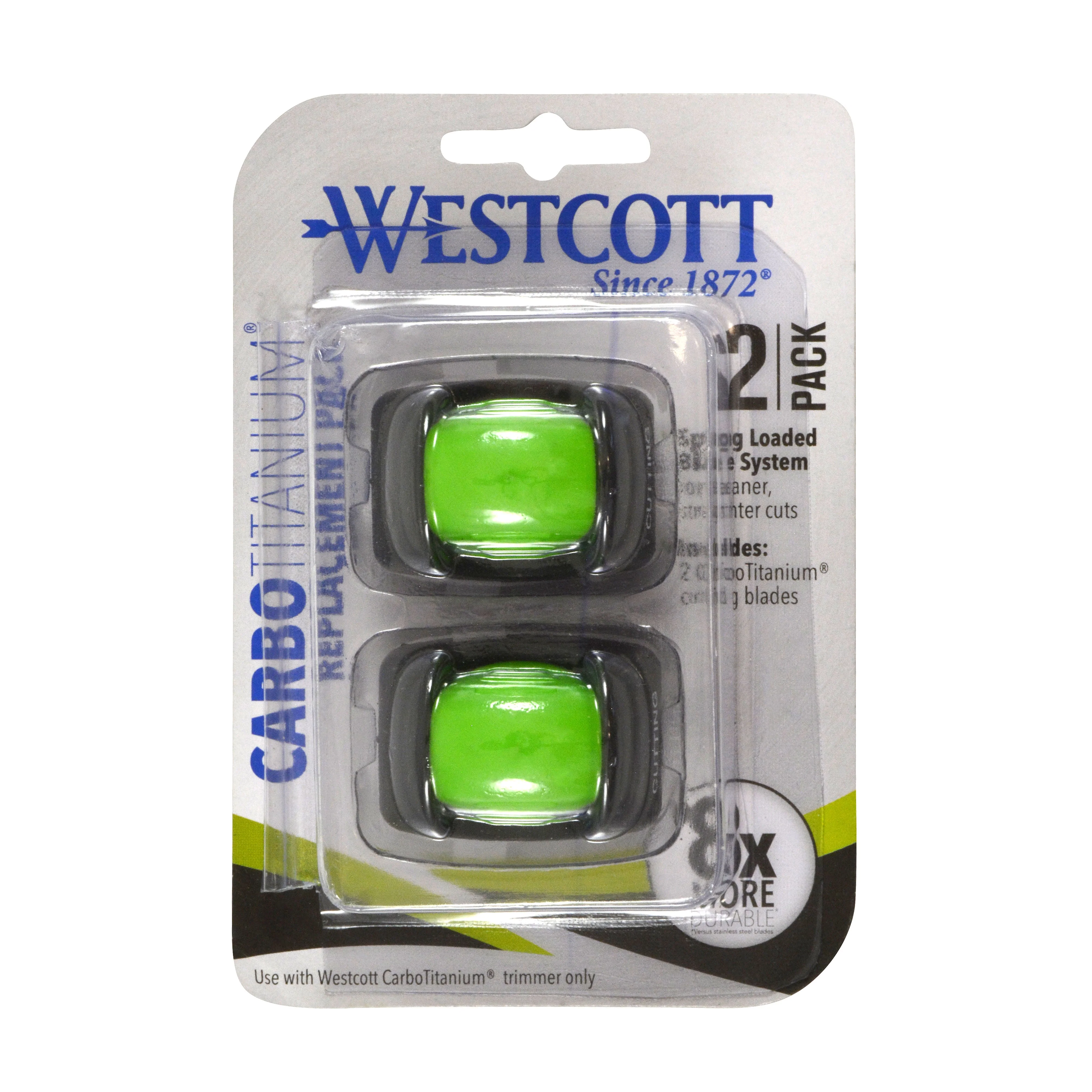 Westcott CarboTitanium Bonded Replacement Blades, 2 Pack (16854)