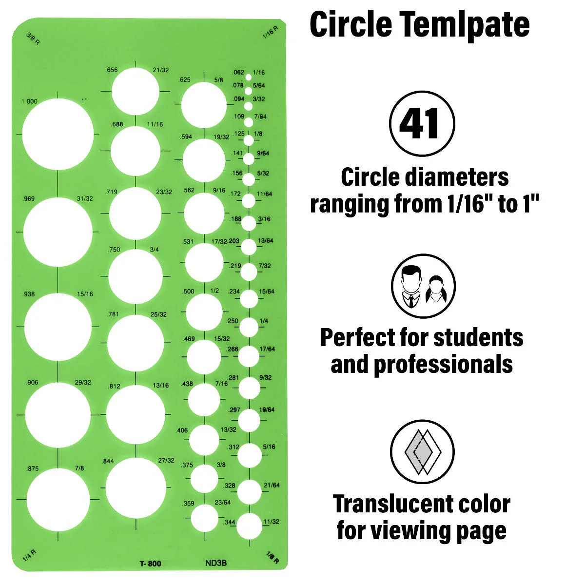 Westcott Circle Template, Small, (T-800) - Image 6