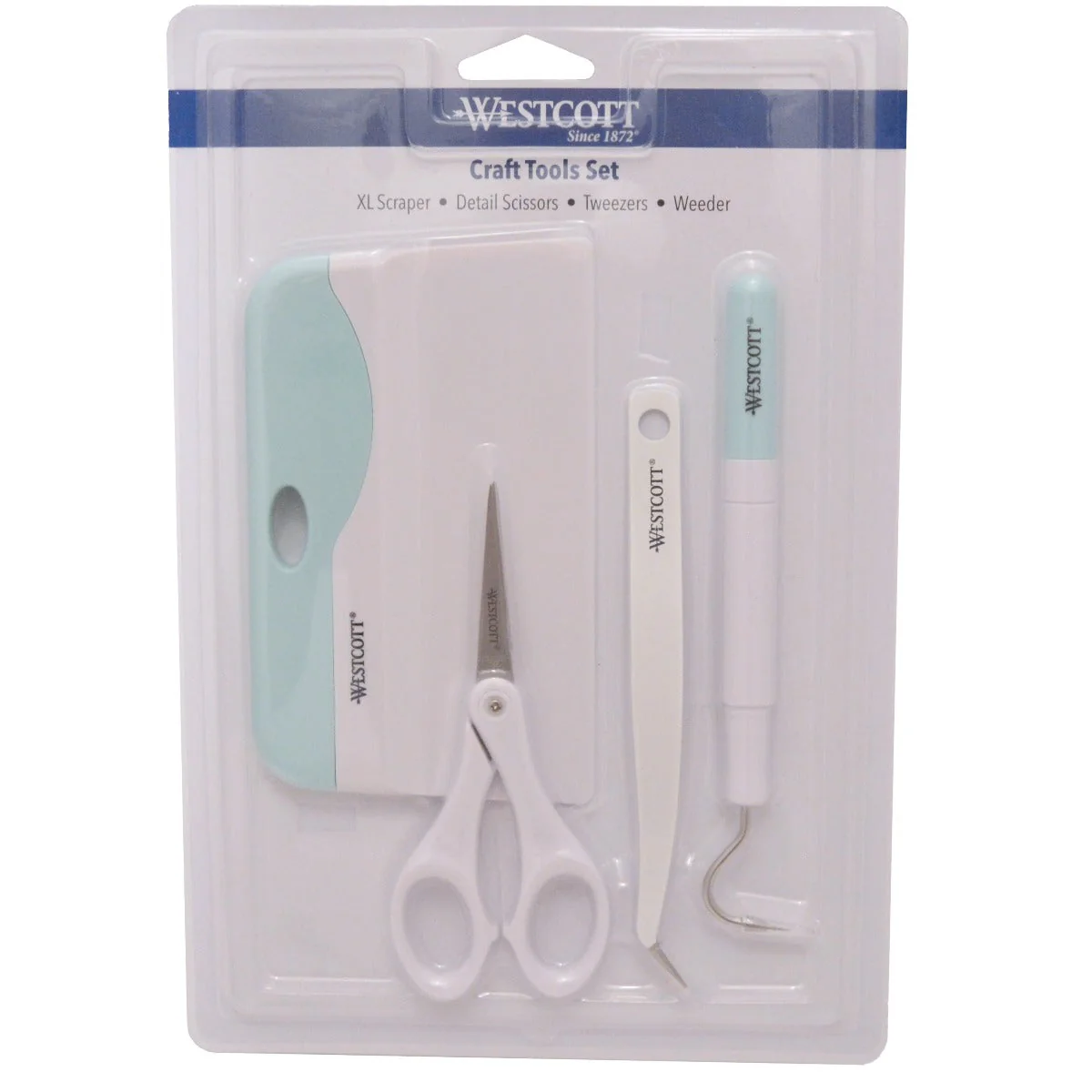 Westcott Die Cutting Craft Tools Set, White/Blue, 4-Piece (00502)