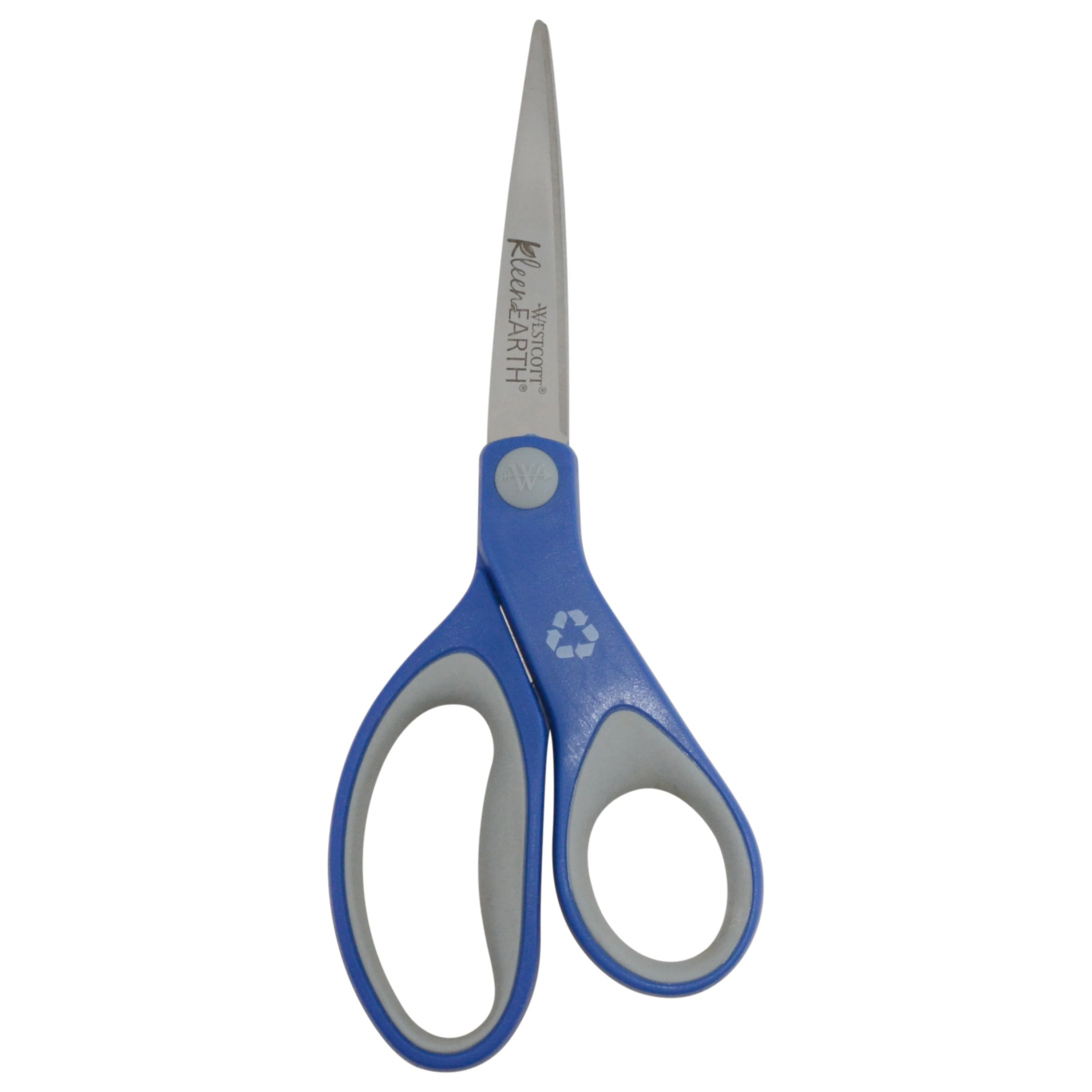 Westcott 8" KleenEarth Soft Handle Straight Scissors, Blue/Gray (15554)