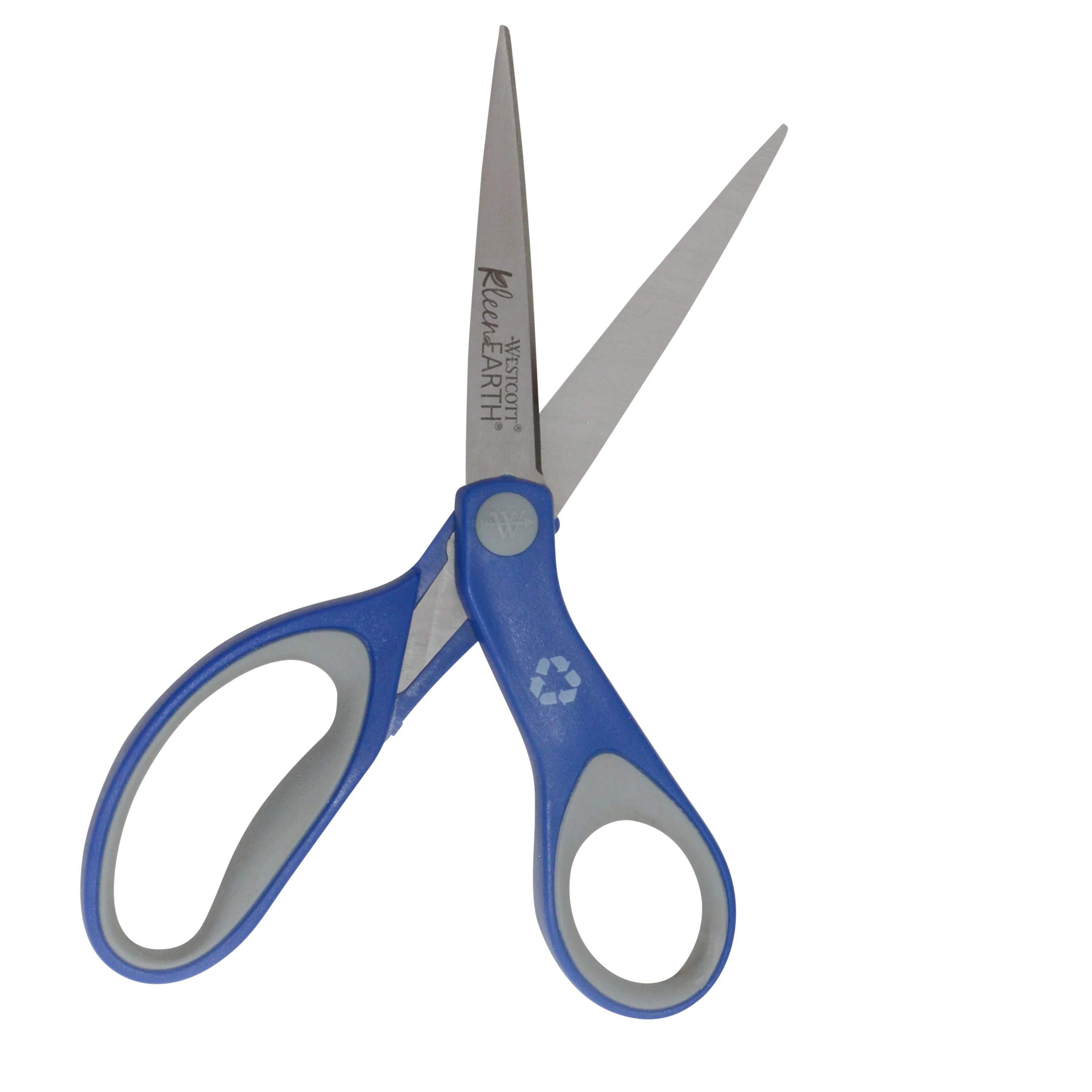 Westcott 8" KleenEarth Soft Handle Straight Scissors, Blue/Gray (15554) - Image 2