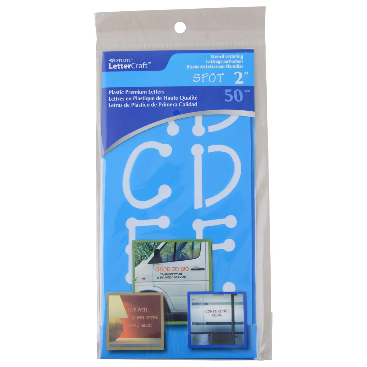Westcott LetterCraft Reusable Plastic Stencil Spot, 2-Inch (15835) - Image 3